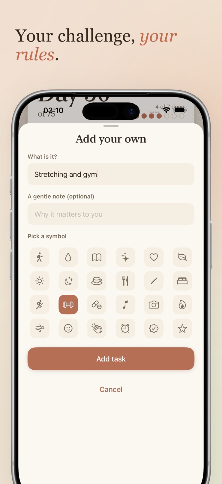 Custom challenge settings with Soft, Medium and Hard rule sets