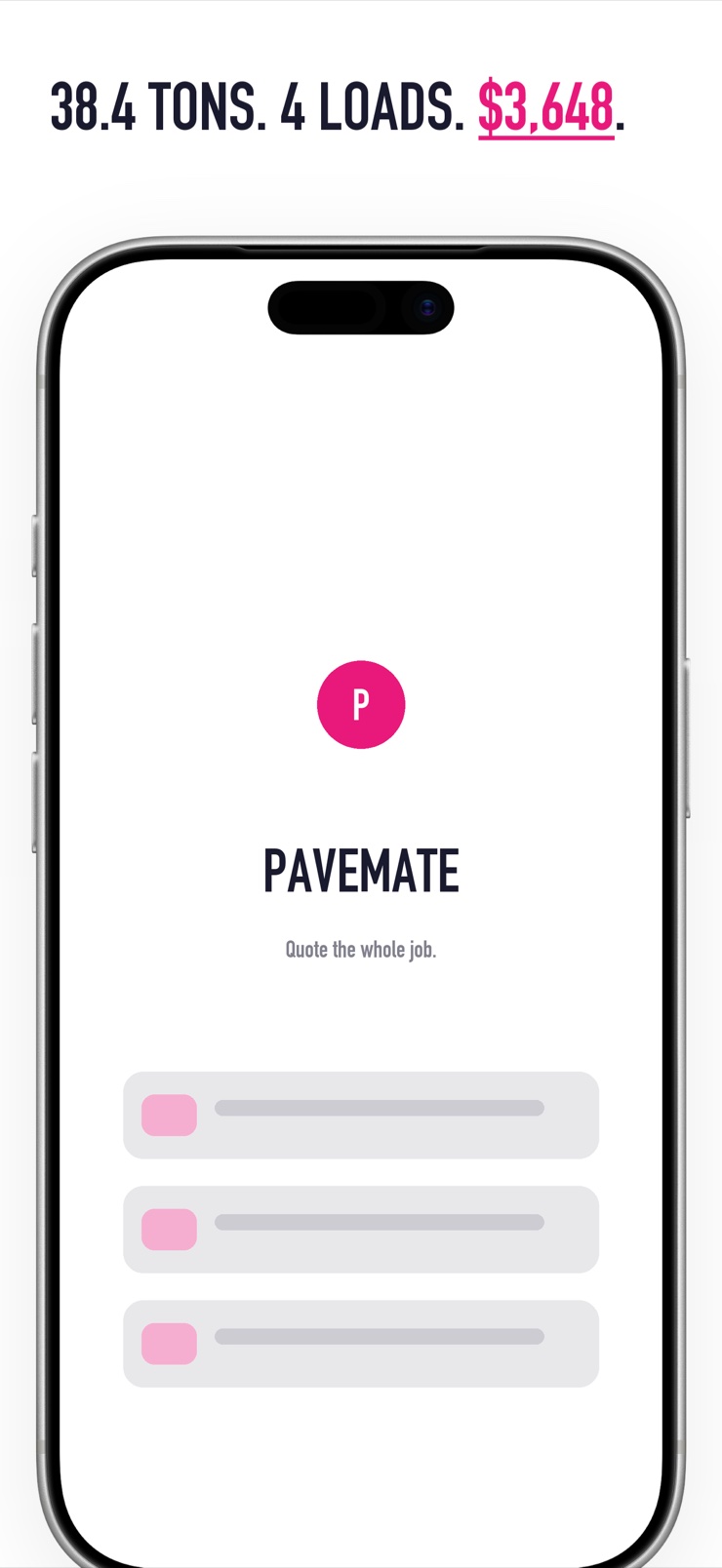 PaveMate iPhone screenshot 1