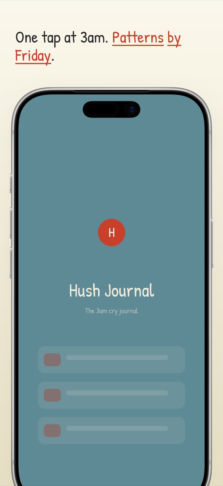 Hush Journal iPhone screenshot 1
