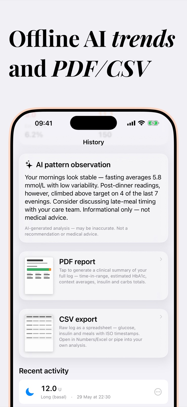 Apple Watch app logging a glucose reading from the wrist