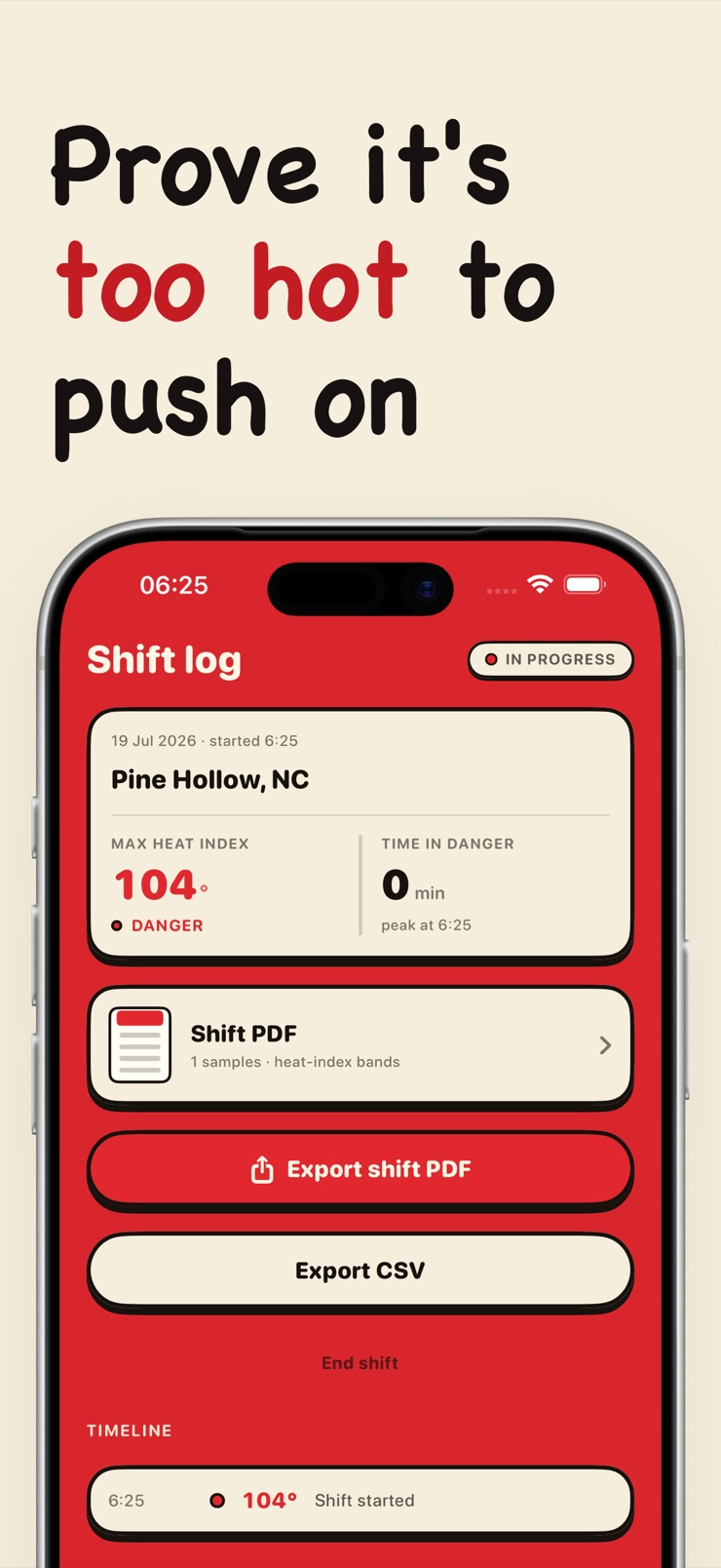 Offline manual heat index calculator from temperature and humidity