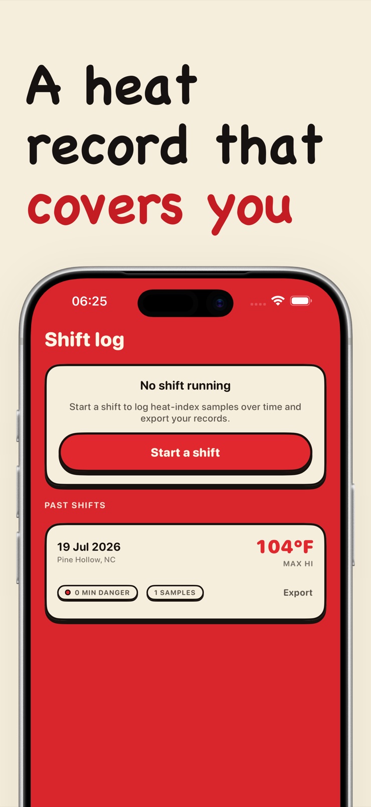 Threshold alert delivering a single haptic when the heat crosses your line
