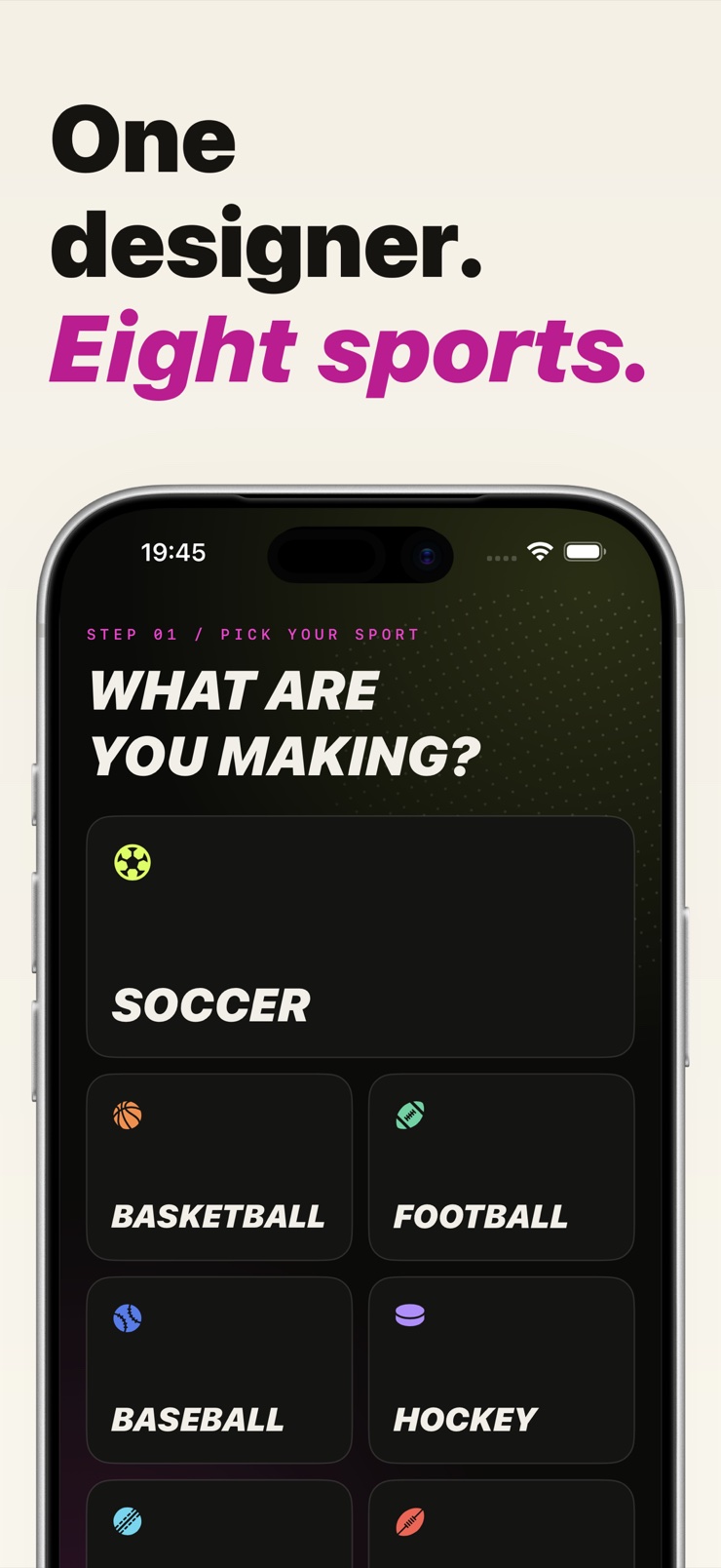 Rotating a team kit front to back in Kitline on iPhone