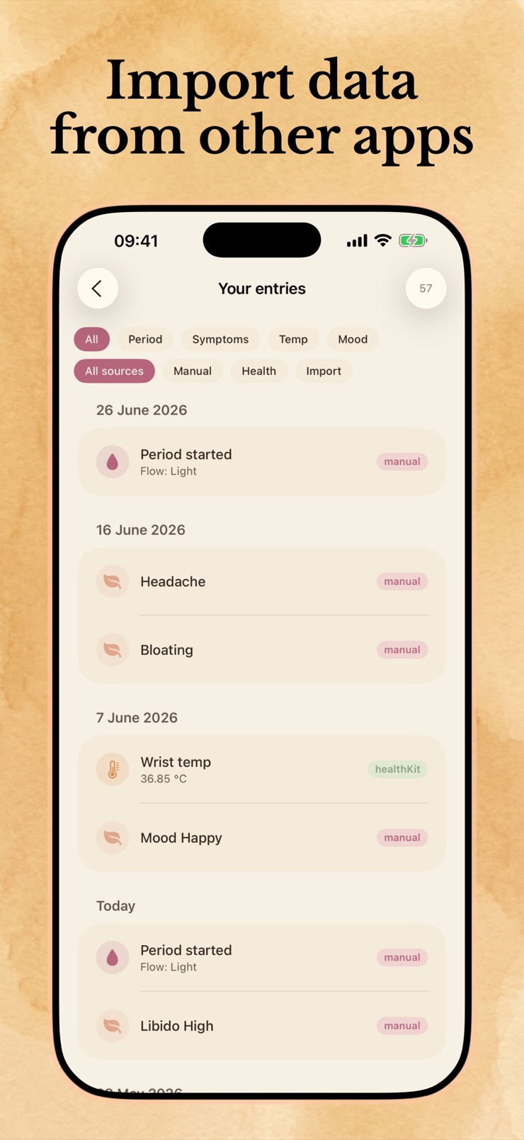 Private on-device cycle data with Face ID lock