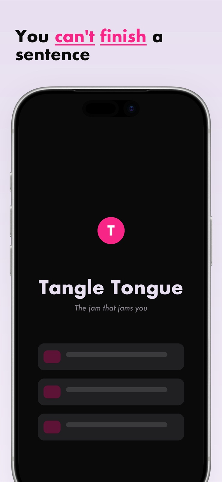 Tangle Tongue speech jammer session with live neon waveform reacting to speech