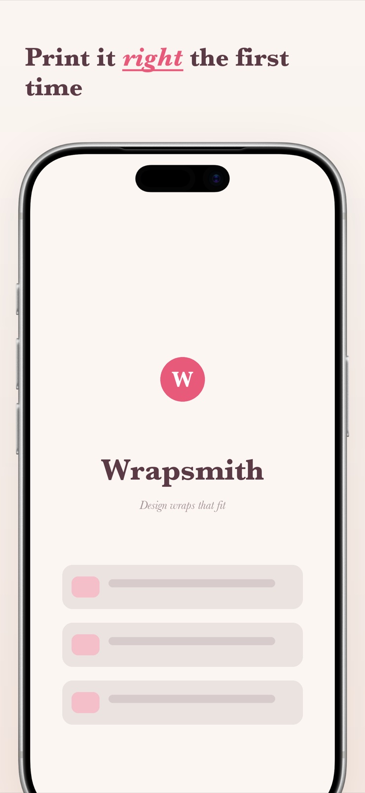 Wrapsmith sublimation design editor with true-size tumbler wrap template and safe-zone guides
