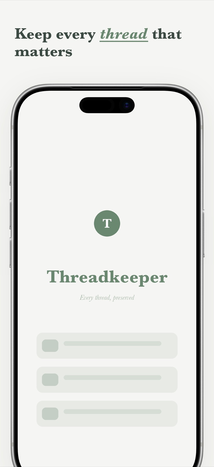 Threadkeeper iPhone screenshot 1